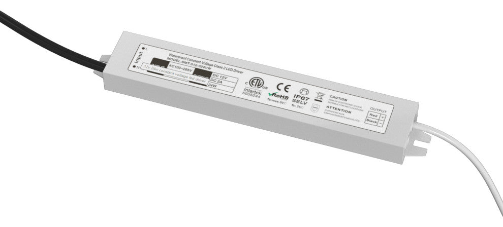 24-Watt LED Power Source, Low Voltage 24w Transformer to Power 3 or More Numbers