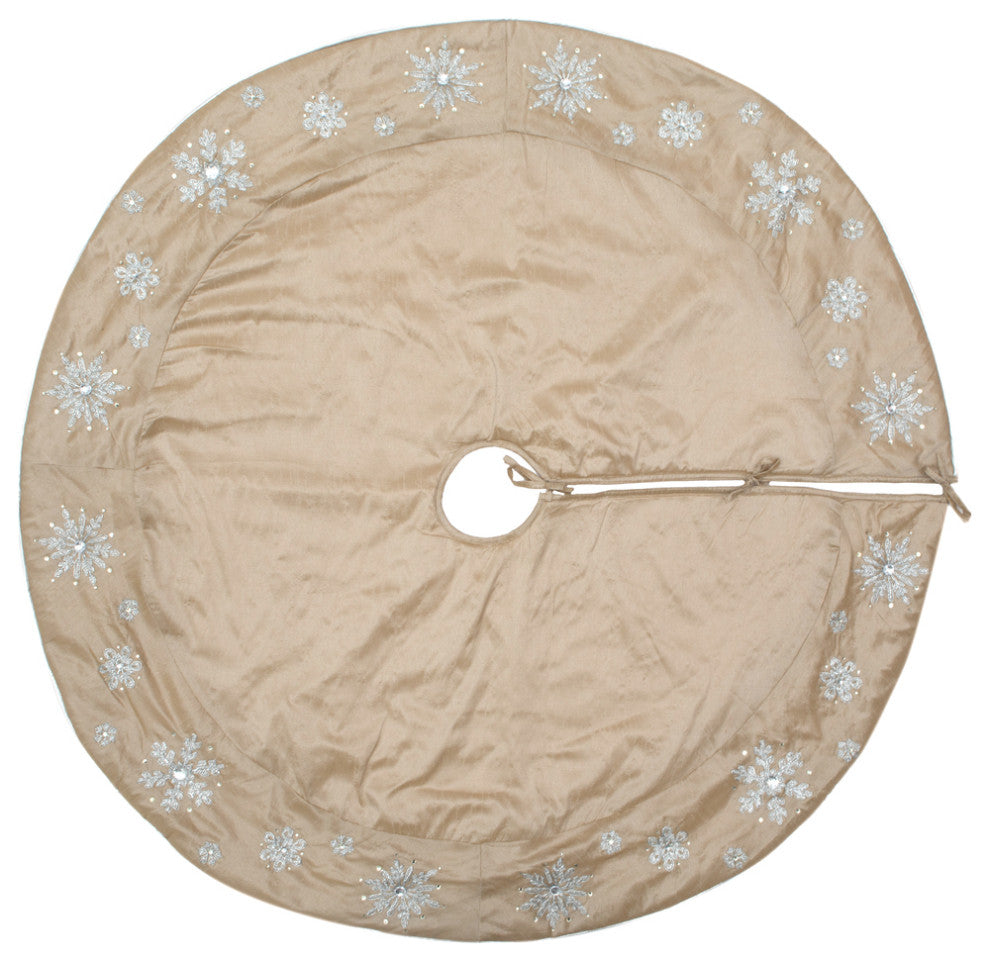Snowflake Christmas Textile Collection , Champagne, 52"