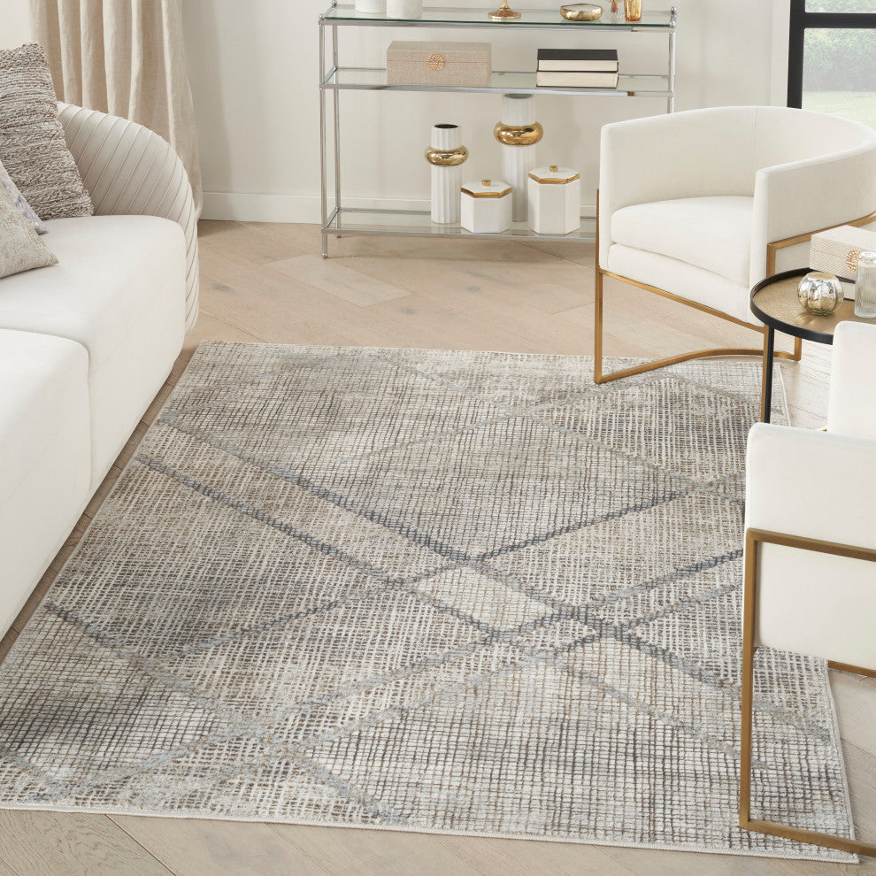 Nourison  Iliana 5'3"x7'3" Gray Modern Indoor Area Rug
