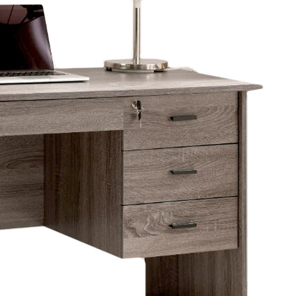 Benzara BM148857 Adorning Contemporary Style Office Desk, Gray