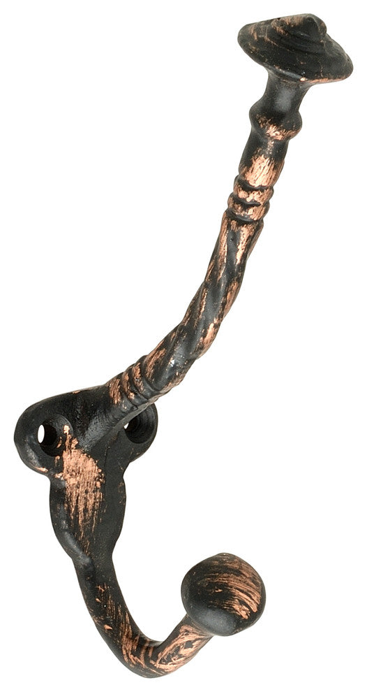 Heavy Duty Coat and Hat Hook, 5", Distressed Copper, Individual Hook, Hooks