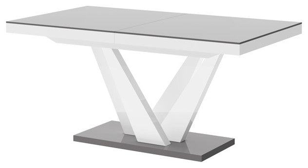 CHARA Extendable Dining Table, Grey/White