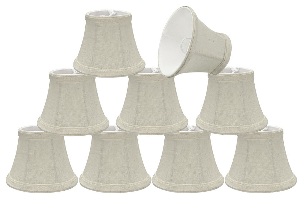 30004-9 Small Bell  Chandelier Clip On Lamp Shade Off White 3"x5"x4"