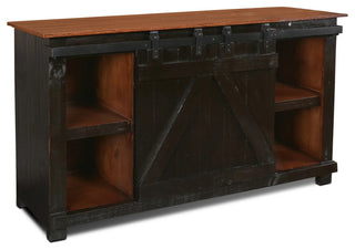 Westgate 60" sliding Barn Door Tv Stand, Black