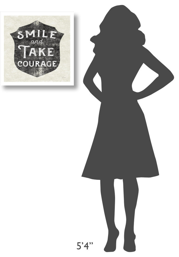 "Take Courage Black" Digital Paper Print by Sue Schlabach, 20"x20"