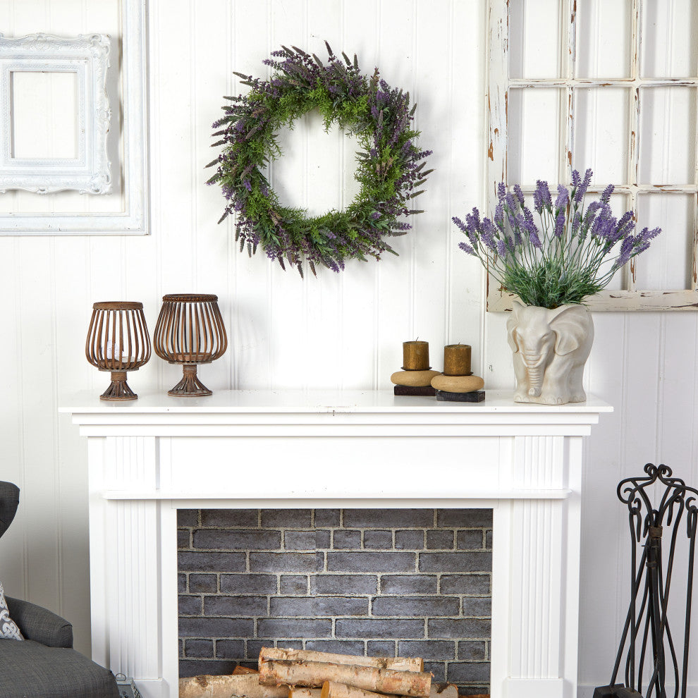 Nearly Natural W1139 24 Lavender Artificial Wreath