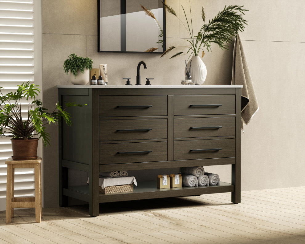 Home Living 48" Single Bathroom Vanity, Mocha Brown