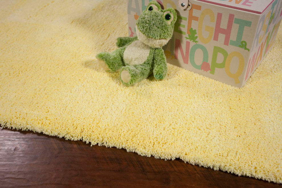 KAS Bliss 1574 Canary Yellow Shag Area Rug, 2'3" x 7'6" Runner