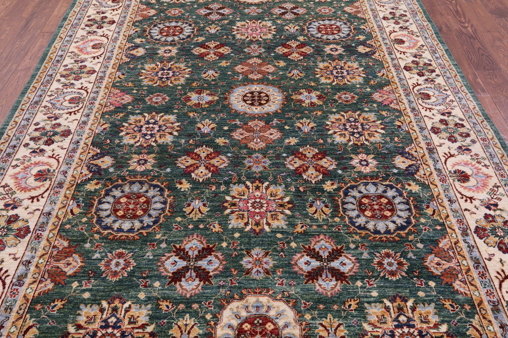 Persian Tabriz Hand-Knotted Wool Rug 7' 0" X 10' 2" Q10004