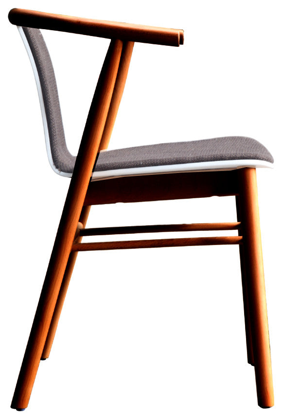 Fine Mod Imports Wishflat Dining Side Chair, Walnut