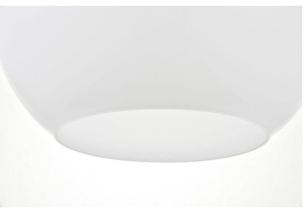 Elegant Baxter 1-Light Chrome Pendant With Frosted White Glass