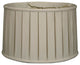 Shallow Drum English Box Pleat Basic Lampshade, 9"x10"x7", Linen White, 9"x10"x7