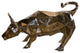 Modern Variation of Wall Street Bull Stainless Steel Statue 80" x 49" x 49"H