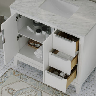 The Ezra Bathroom Vanity, Pure White, 36", Single Sink, Freestanding