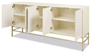 Gemini 79" Sideboard Storage Buffet, White Lacquer