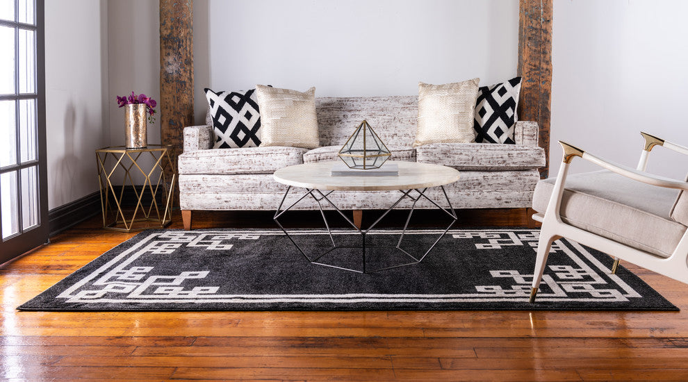 Unique Loom Black Athens Geometric 5'x8' Area Rug