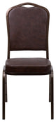 Hercules Series Crown Back Stacking Banquet Chair, Brown Vinyl, Copper Vein