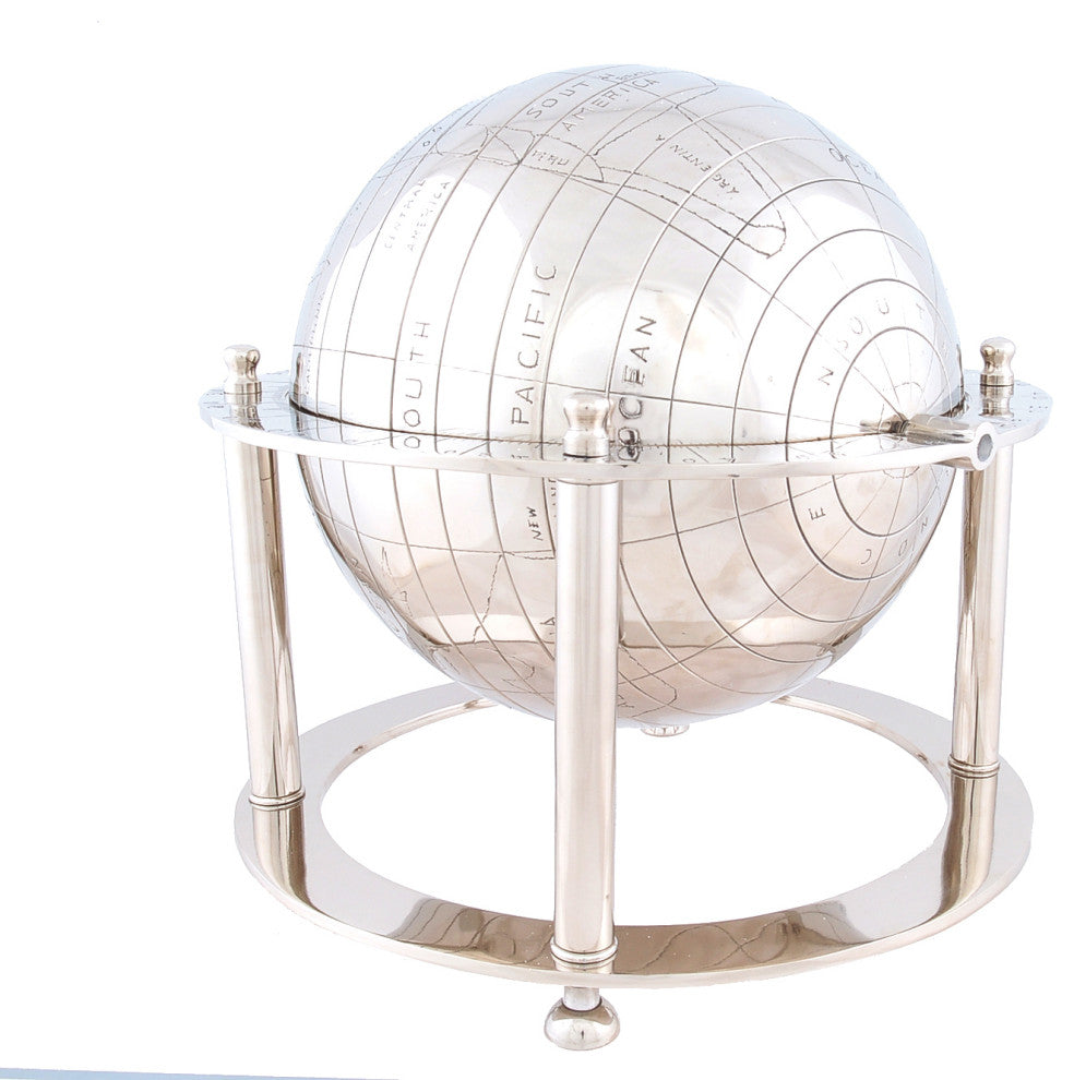 HomeRoots Over the Top View Aluminum Globe