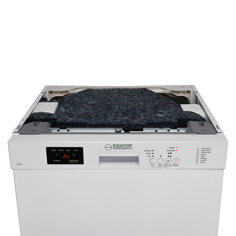 Equator-Europe 24" Built in 14 place Energy Star Dishwasher with 8 Wash Programs, White