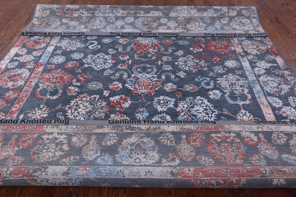 8' 1" X 10' 1" Persian Wool and Silk Handmade Rug Q7103