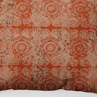 Patina Geometric Print Pillow, Orange/Rust, 18" X 18"