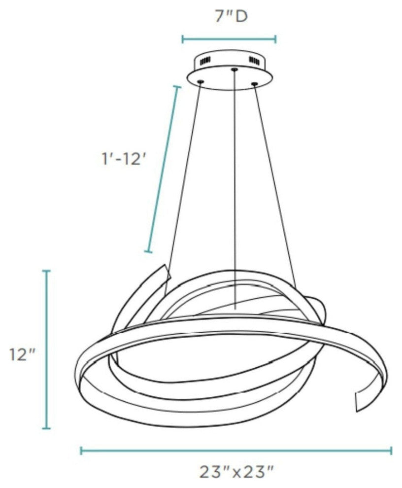 Oslo Dimmable Integrated LED Chandelier, Gold, Smart Dimmer Included