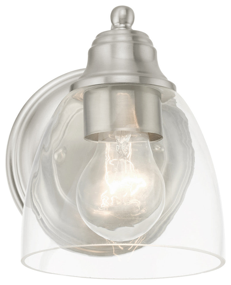 Brushed Nickel Transitional, Colonial, Vanity Sconce