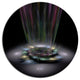 Shiny Colorful Abstract Flower Theme, Flower Disc Metal Artwork, 23"