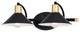 Akron 2 Light Vanity Matte Black and Natural Brass with Matte White
