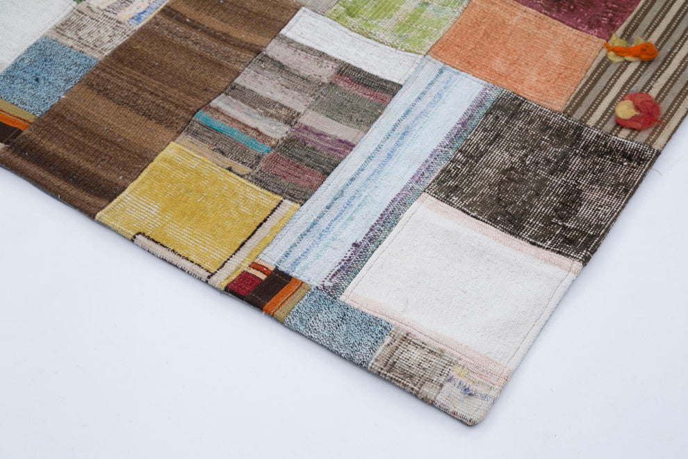 Rug N Carpet - Handmade Oriental 6' 7'' x 9' 10'' Rustic Patchwork Kilim Rug