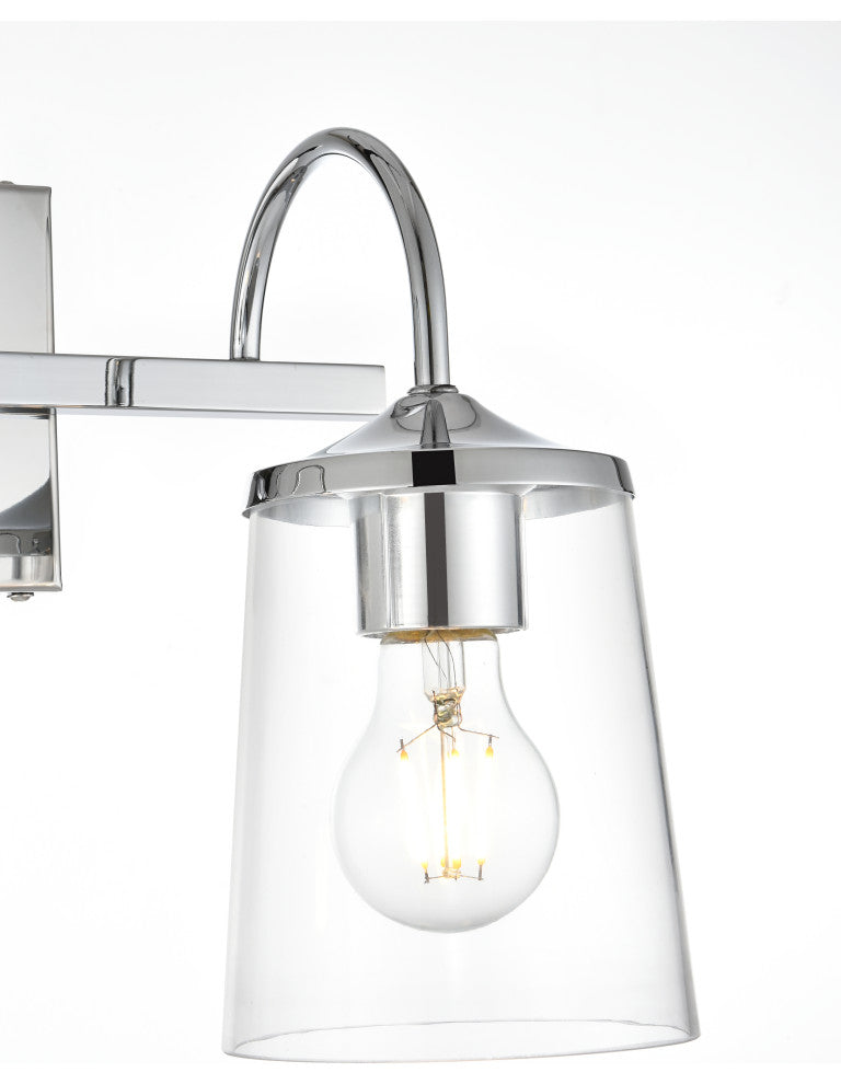 2 Light Chrome And Clear Bath Sconce
