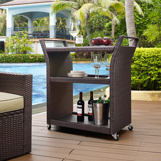 Palm Harbor Outdoor Wicker Bar Cart