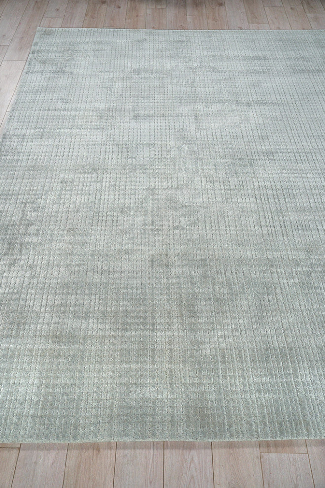 Cabrini Modern Handloomed Silky Nylon Light Silver Area Rug, 8'x10'