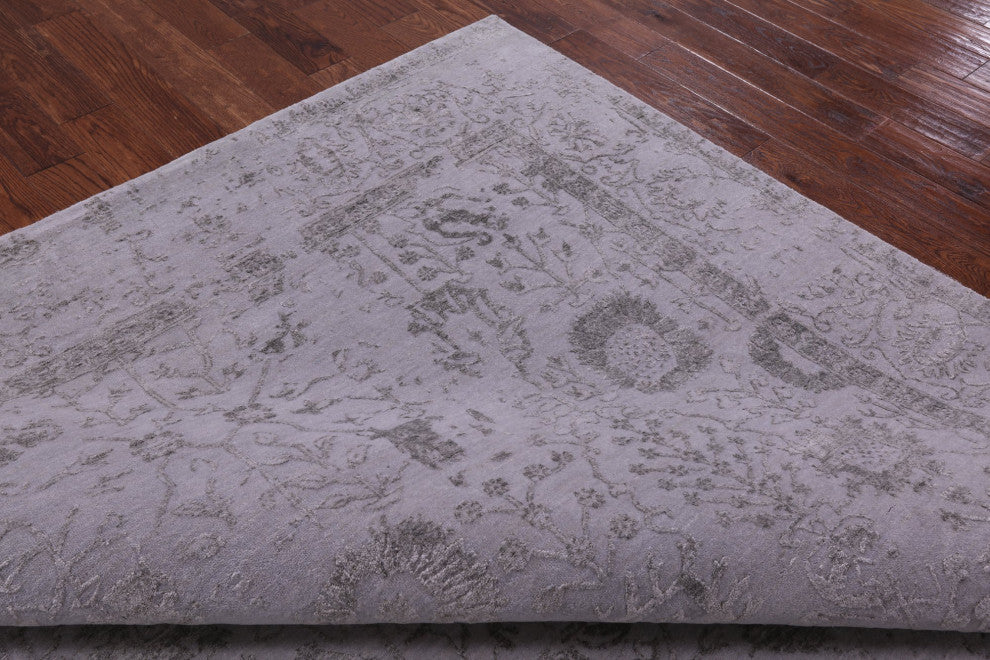 Persian Hand Knotted Wool and Silk Rug 8' 0" X 9' 11" Q9135