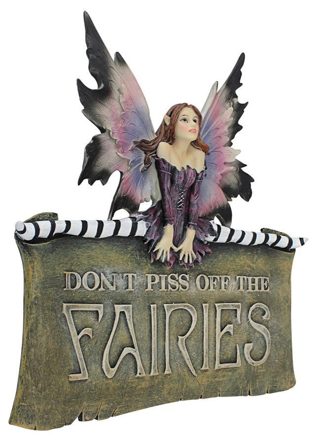Design Toscano Dont Piss Off The Fairies Plaque