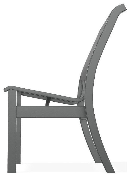 Leeward Sling Stackable Outdoor Dining Chair, Titanium/Graphite