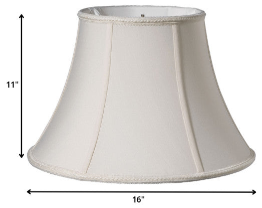 16" Cream Slanted Oval Paperback Shantung Lampshade