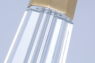 Clear Crystal Modern 32" Lamp With Brushed Gold Brass Accents