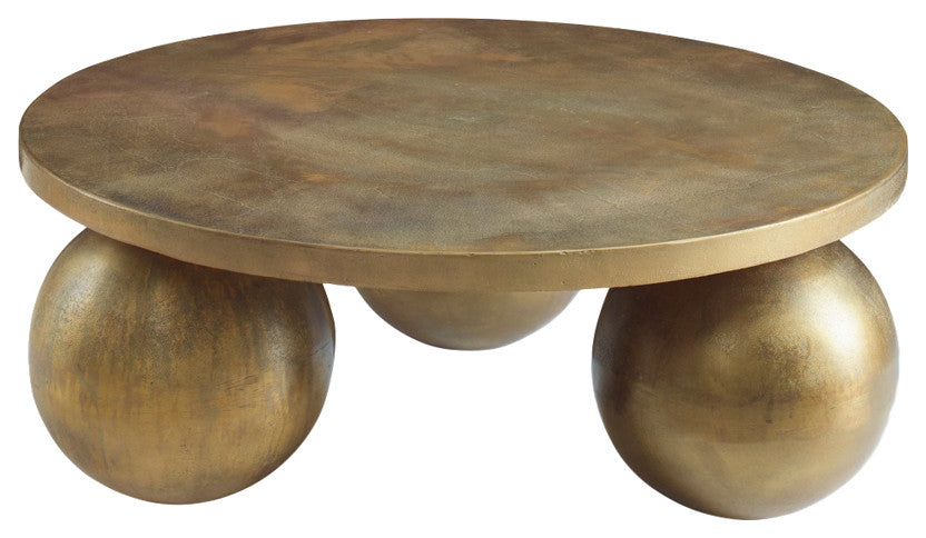 Uttermost Triplet Antique Brass Coffee Table