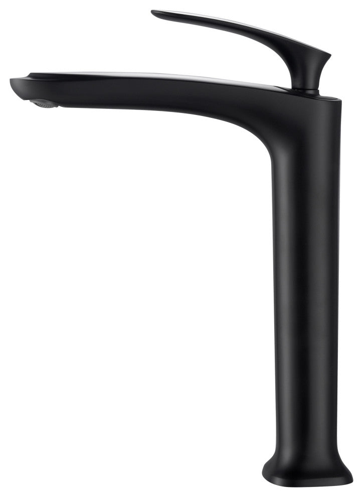Brianna 11" Single Hole Vessel Sink Filler Bathroom Faucet, Matte Black