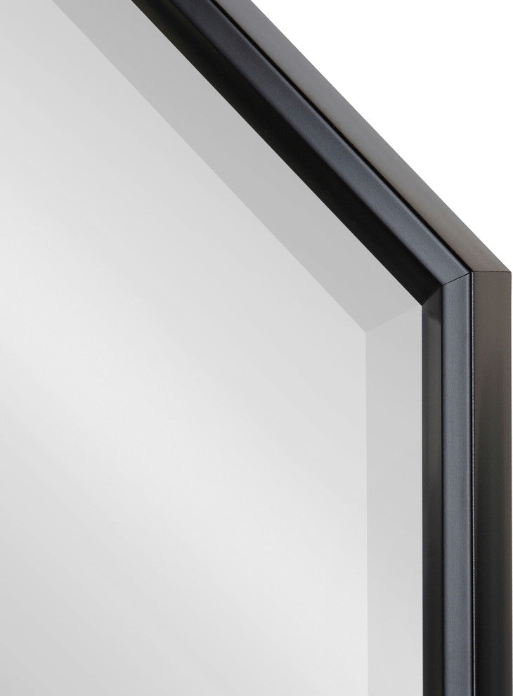 Calter Framed Large Octagon Wall Mirror, Black