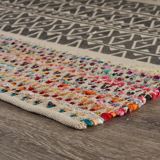 Ox Bay Von Ace Multi Chindi Flatwoven Area Rug, 5' x 7'
