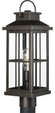 Williamston 1-Light Antique Bronze Clear Glass Farmhouse Outdoor Post Light