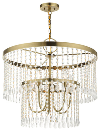 Antique Brass Transitional, Dazzling, Modern Classic, Pendant Chandelier