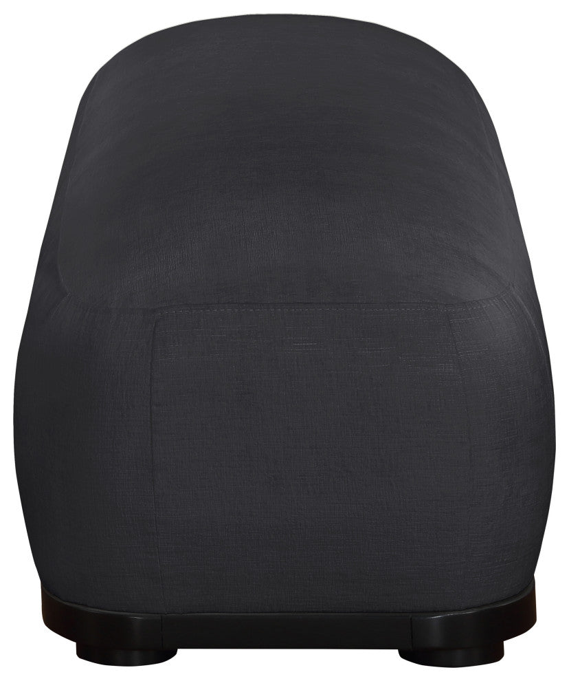 Calum Upholstered Bench, Black, Chenille Fabric, Black Finish