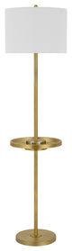 62" Metal Floor Lamp, Antique Brass