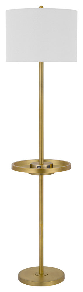 62" Metal Floor Lamp, Antique Brass