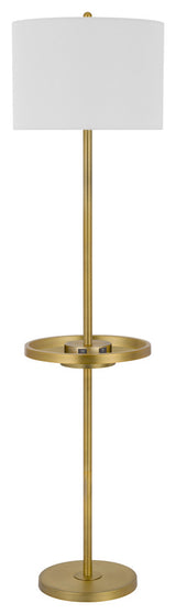 62" Metal Floor Lamp, Antique Brass