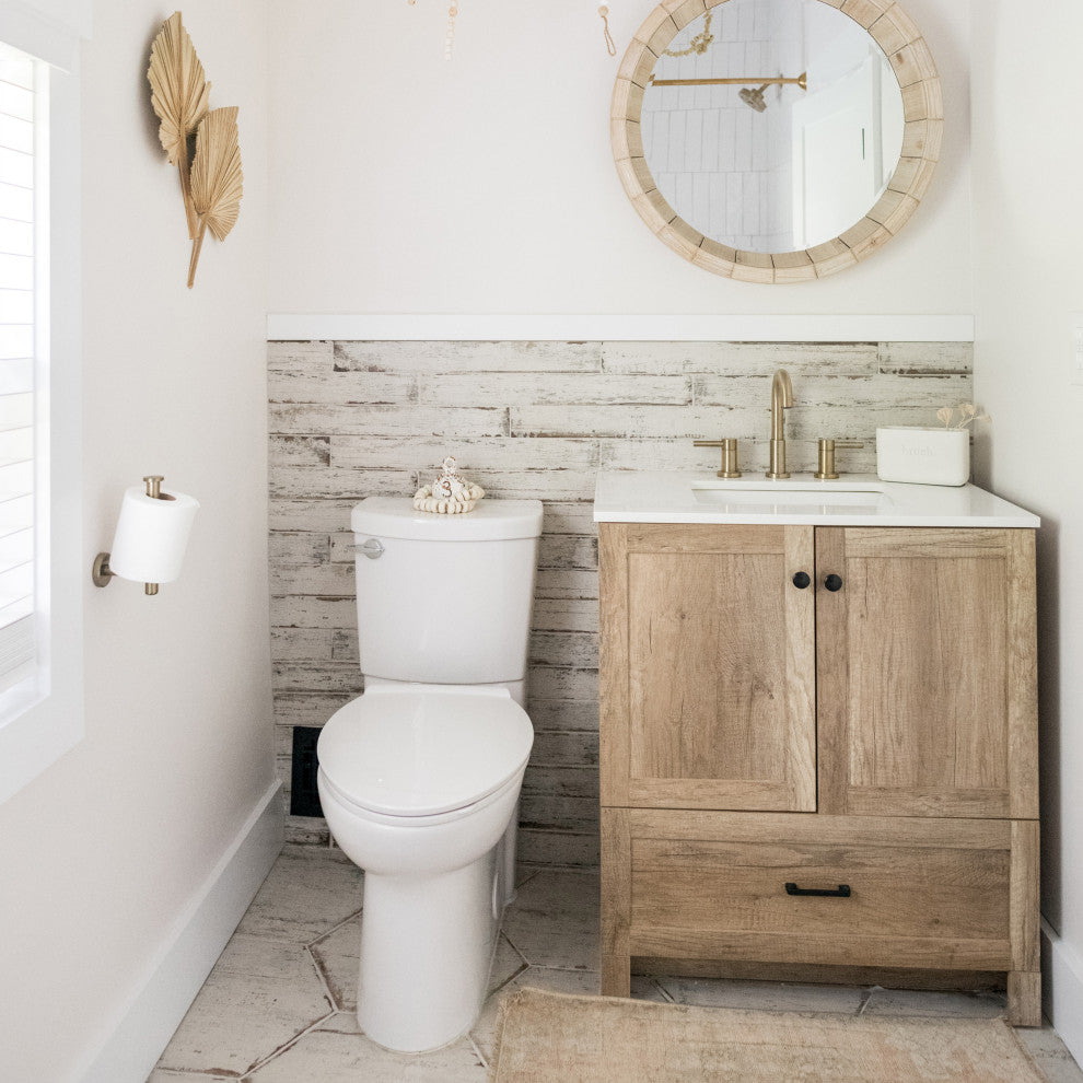 Retro Hex Porcelain Floor and Wall Tile, Blanc
