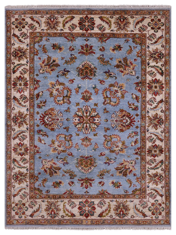 5' 0" X 6' 8" Persian Tabriz Hand Knotted Wool Rug Q10015